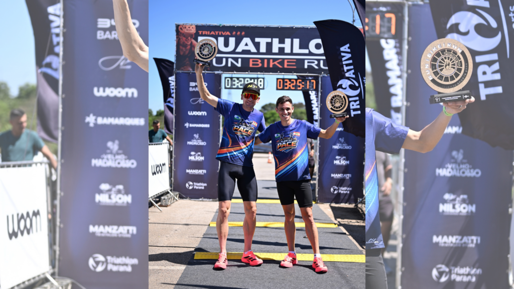 Dupla do Vale do Iguaçu vence categoria no Duathlon Triativa