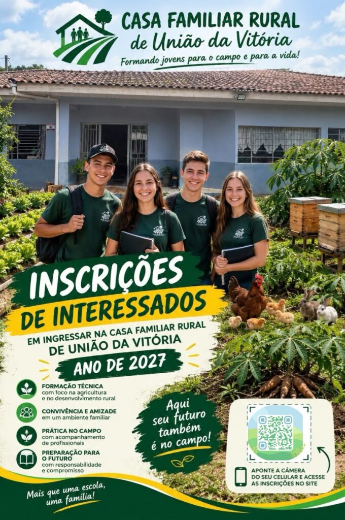 Casa Familiar Rural de União da Vitória abre pré-matrículas para 2027
